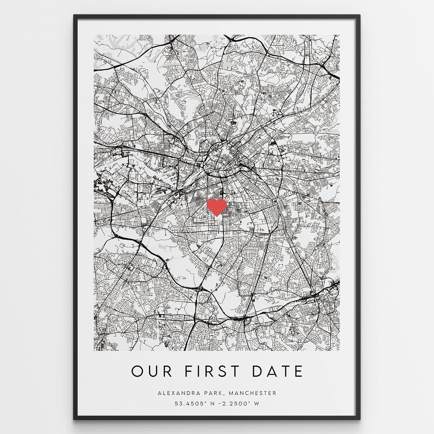 Our First Date Map Print